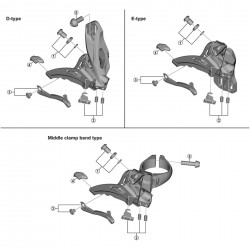 Shimano FD-M7020 chain catcher and fixing bolt, M4 x 5 mm Shimano FD-M7020 chain catcher and fixing bolt, M4 x 5 mm
