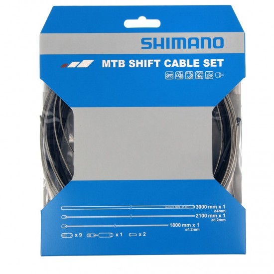 Shimano MTB gear cable set with stainless steel inner wire, black Shimano MTB gear cable set with stainless steel inner wire, black