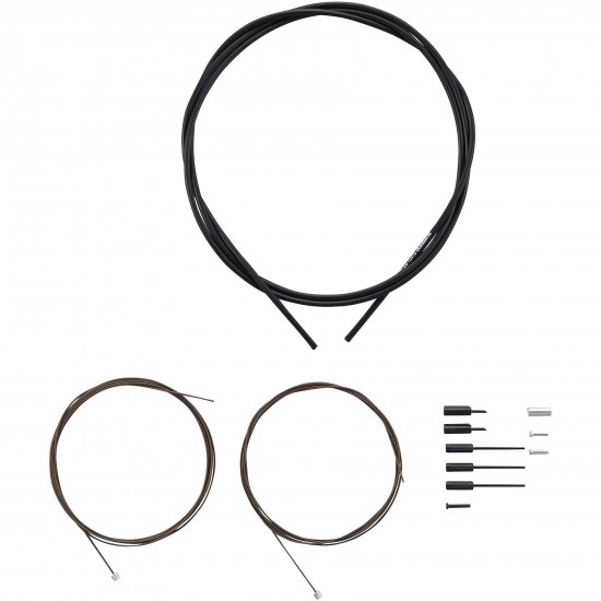 Shimano Road gear cable set, Polymer coated inners, black