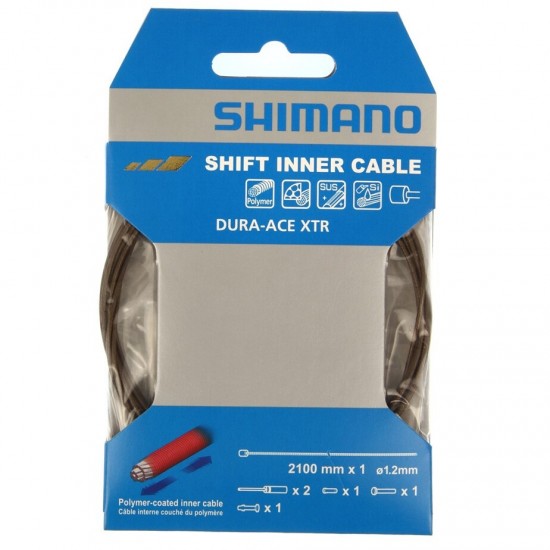 Shimano Dura-Ace Road Polymer coated gear inner, 1.2 mm x 2100 mm Shimano Dura-Ace Road Polymer coated gear inner, 1.2 mm x 2100 mm