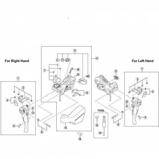 Shimano ST-7900 unit cover and fixing screw