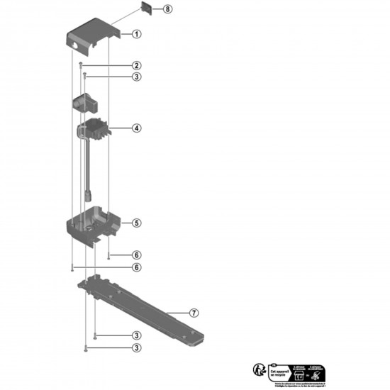 Shimano BM-E6000 upper case assembly A, black
