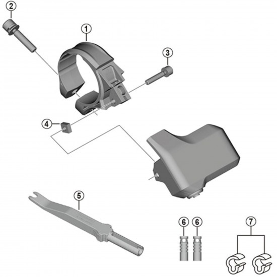 Shimano SC-E7000 stay B with nut, 35 mm