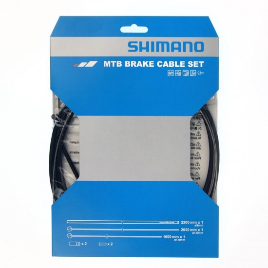 Shimano MTB brake cable set with stainless steel inner wire, black Shimano MTB brake cable set with stainless steel inner wire, black