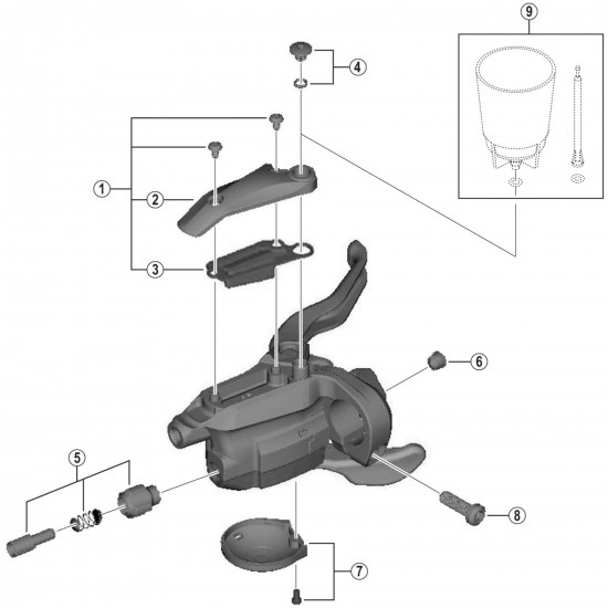 Shimano ST-M4050 left hand lid unit