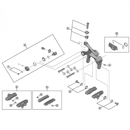 Shimano BR-6810RS fixing bolt C, M6 x 36.8 mm
