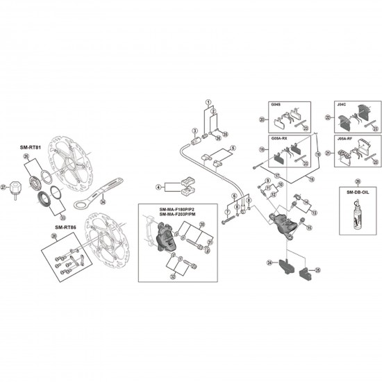 Shimano SM-RT76 rotor fixing bolt unit