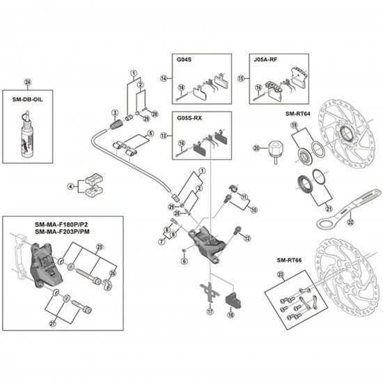 Shimano BR-RS785 Bleed screw and nipple seal
