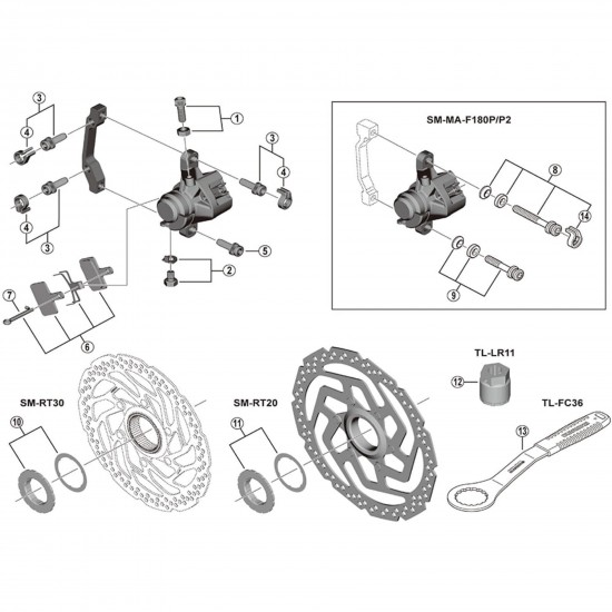 Shimano SM-RT10 lock ring and washer