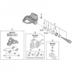Shimano PD-R9100 pedal axle assembly, left hand, 4 mm longer type