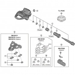 Shimano PD-R7000 pedal axle assembly, left hand