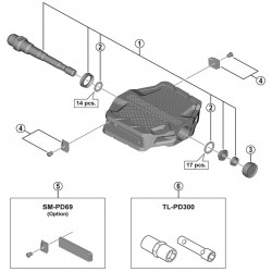 Shimano PD-EF202 reflector fixing screw and plate, right hand