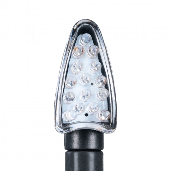 Oxford Arrow Indicator Blk shortstem Clear Lens