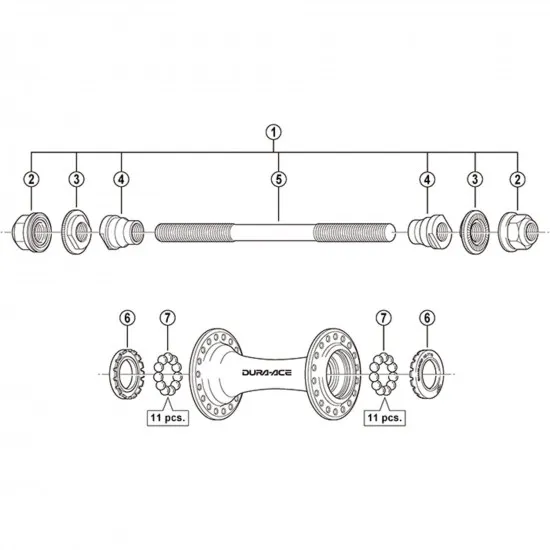 Shimano HB-7710 front Track hub nut