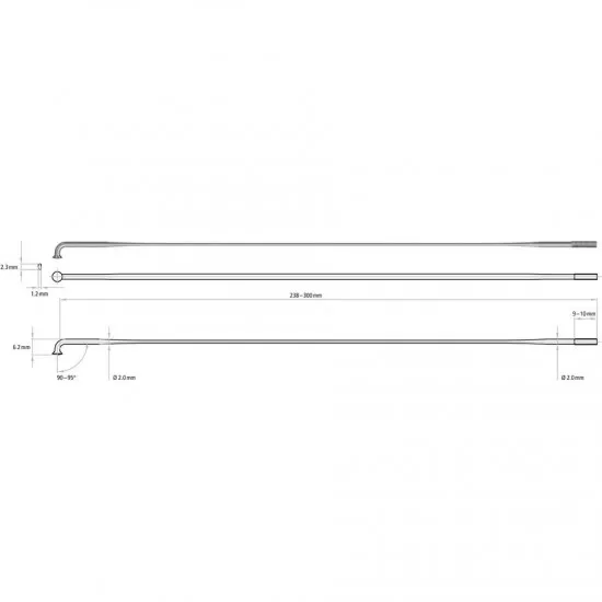 DT Swiss Aero Comp T-head Spokes 14 g = 2 mm box 20, black, 286 mm