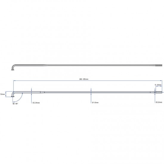 DT Swiss Alpine III silver spokes 13 / 15 / 14 g = 2.34 / 1.8 / 2 mm box 100, 290 mm