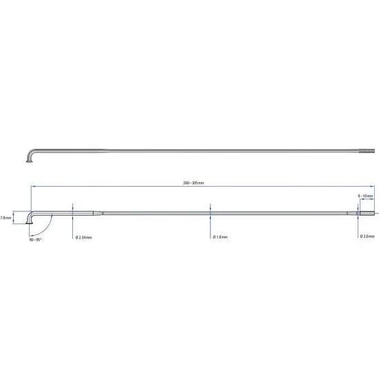 DT Swiss Alpine III silver spokes 13 / 15 / 14 g = 2.34 / 1.8 / 2 mm box 100, 290 mm