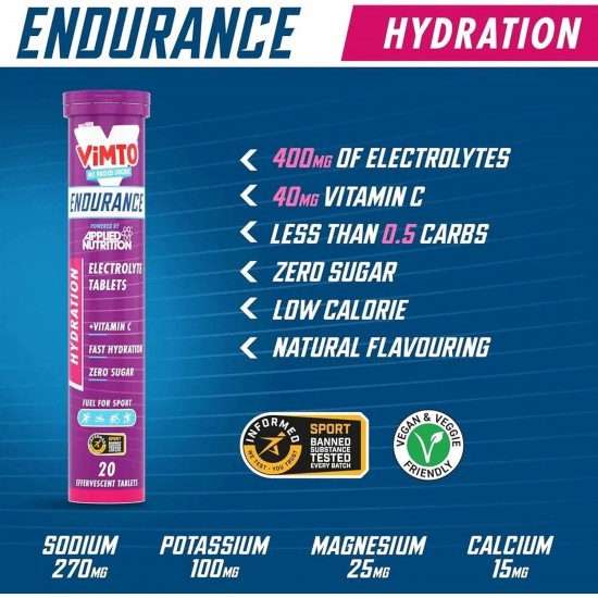 Applied Nutrition Endurance Hydration Electrolyte Tablets - Lemon and Lime - 6 x 20 Tabs Applied Nutrition Endurance Hydration Electrolyte Tablets - Lemon and Lime - 6 x 20 Tabs