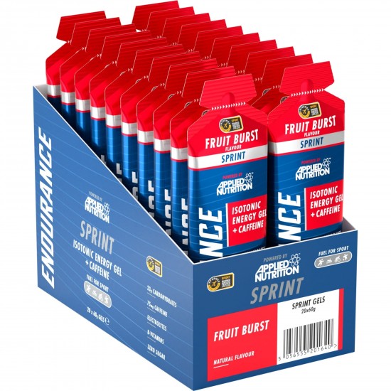 Applied Nutrition Endurance Sprint Isotonic Energy Gel Caffeine - Fruit Brust - 60ml x Box 20 Applied Nutrition Endurance Sprint Isotonic Energy Gel Caffeine - Fruit Brust - 60ml x Box 20