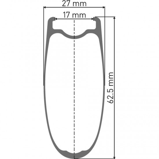 DT Swiss ARC 1400 DICUT wheel, carbon clincher 62 x 17 mm rim, front