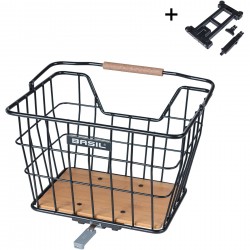 Basil Norland bicycle basket MIK, 23L, black/naturel brown Basil Norland bicycle basket MIK, 23L, black/naturel brown
