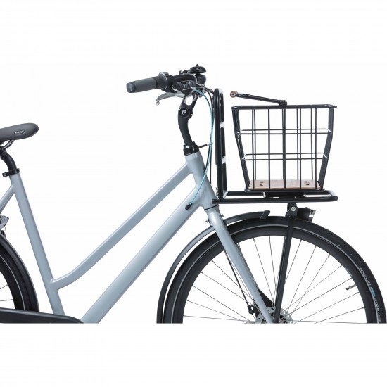 Basil Norland bicycle basket MIK, 23L, black/naturel brown
