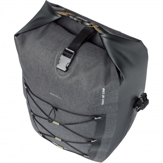 Basil Navigator Storm L, single pannier bag, 25-31L, black