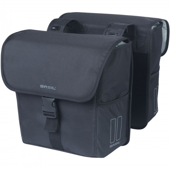 Basil GO double bag, 32L, solid black