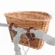 M Part D Shaped wicker basket with leather straps