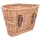 M Part D Shaped wicker basket with leather straps