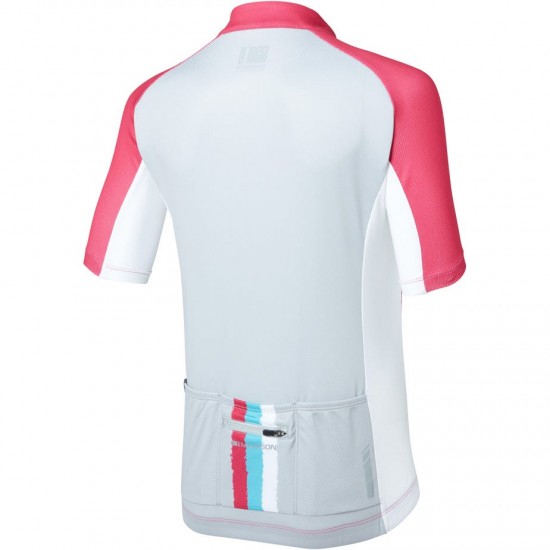 Madison Sportive youth short sleeve jersey, torn stripes berry / silver grey age 13 - 14