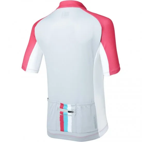 Madison Sportive youth short sleeve jersey, torn stripes berry / silver grey age 13 - 14