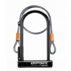 Kryptonite Keeper 12 Standard U-Lock with 4 foot Kryptoflex cable Sold Secure Silver Kryptonite Keeper 12 Standard U-Lock with 4 foot Kryptoflex cable Sold Secure Silver