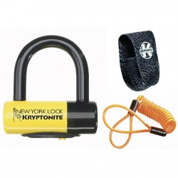 Kryptonite New York Liberty Disc Lock - with reminder cable - Yellow Sold Secure Gold Kryptonite New York Liberty Disc Lock - with reminder cable - Yellow Sold Secure Gold