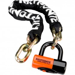 Kryptonite New York Chain (12 mm/100 cm) - with Ev Series 4 Disc Lock 14mm Sold Secure Gold Kryptonite New York Chain (12 mm/100 cm) - with Ev Series 4 Disc Lock 14mm Sold Secure Gold
