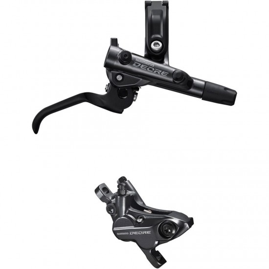 Shimano BR-M6120/BL-M6100 Deore bled brake lever/post mount 4 pot calliper, rear left
