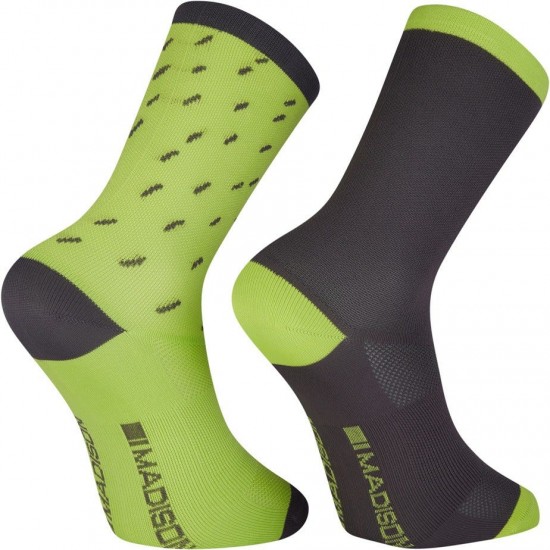 Madison Sportive long sock twin pack, rain drops phantom / lime punch small 36-39