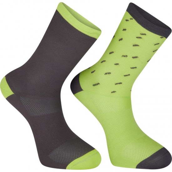 Madison Sportive long sock twin pack, rain drops phantom / lime punch small 36-39