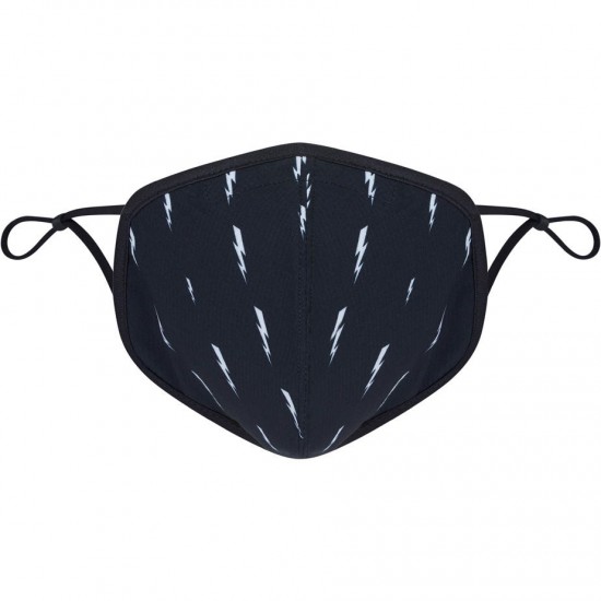 Madison Element reusable face covering, printed lightning bolts black