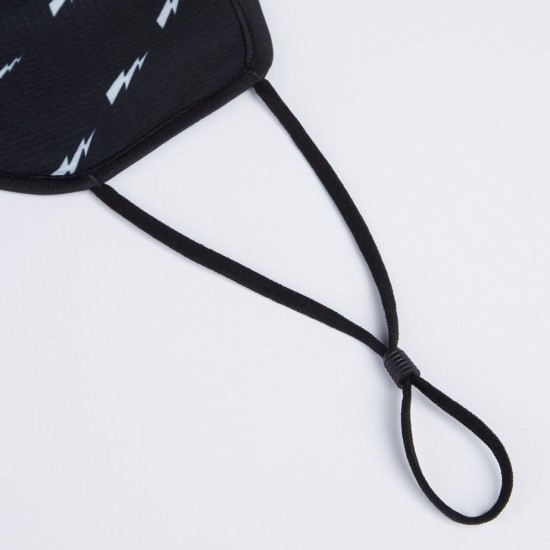 Madison Element reusable face covering, printed lightning bolts black