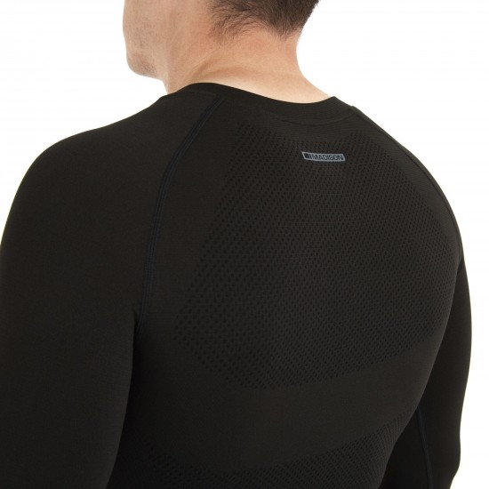 Madison Isoler mesh men's long sleeve baselayer - black - x-small / - small