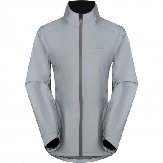 Madison Stellar Shine Reflective Women's 2-Layer Waterproof Jacket, silver - size 10