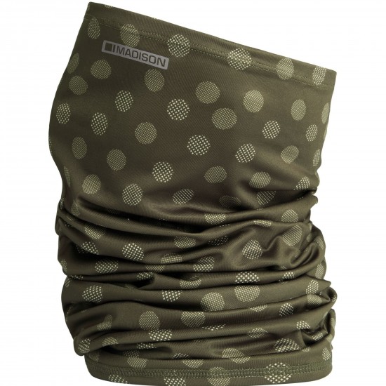 Madison Isoler Microfiber neck warmer - polka dark olive - one size