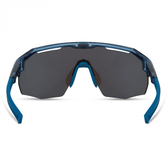 Madison Eyewear Cipher Sunglasses - 3 pack - crystal gloss blue / blue mirror / amber and clr lens