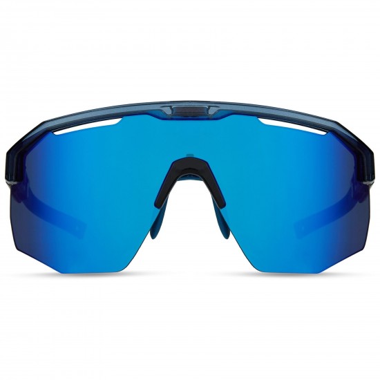 Madison Eyewear Cipher Sunglasses - 3 pack - crystal gloss blue / blue mirror / amber and clr lens