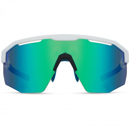 Madison Eyewear Cipher Sunglasses - white / green mirror