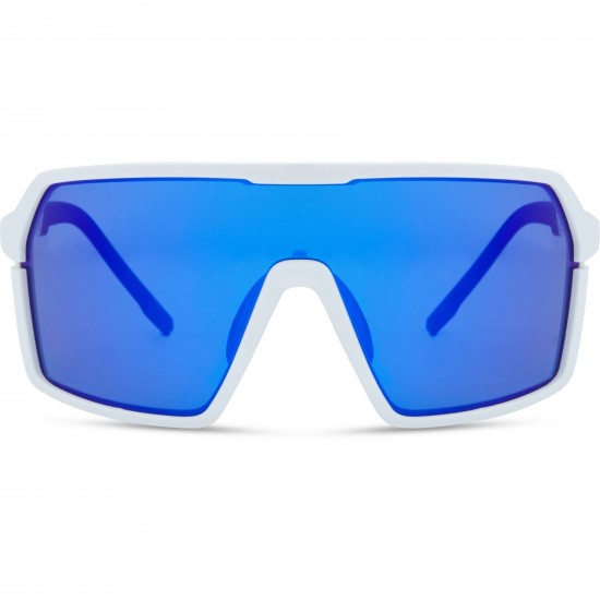 Madison Eyewear Crypto Sunglasses - 3 pack - gloss white / blue mirror / amber and clear lens