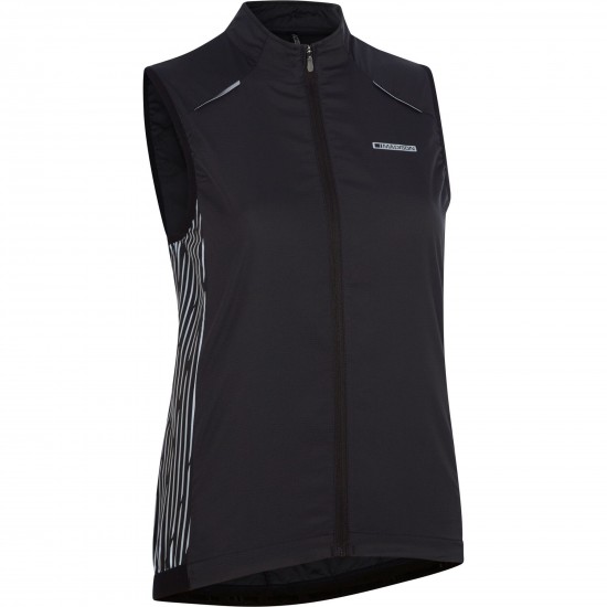 Madison Stellar Reflective Windproof Women's Gilet, black - size 8
