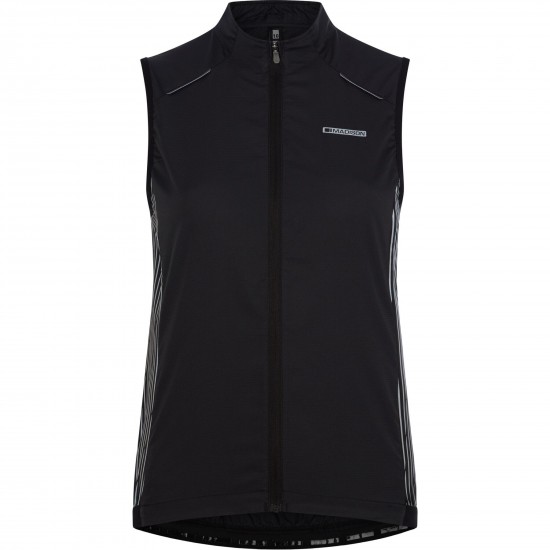 Madison Stellar Reflective Windproof Women's Gilet, black - size 8