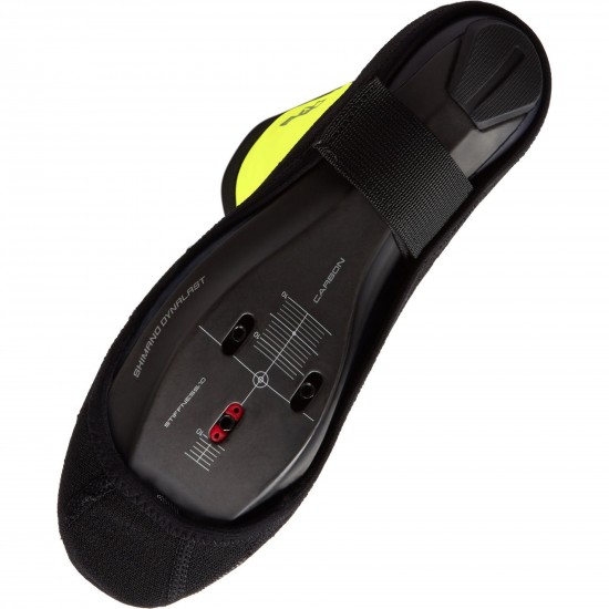 Madison Stellar Open Sole Overshoes, black / hi-viz yellow - small